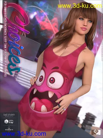 3D打印模型Choices for Racerback Sleep Tank for Genesis 8 Females的图片