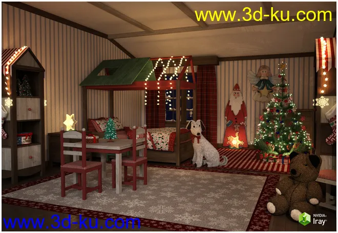 Christmas Kids Bedroom模型的图片1