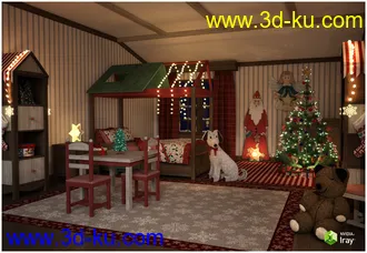 3D打印模型Christmas Kids Bedroom的图片