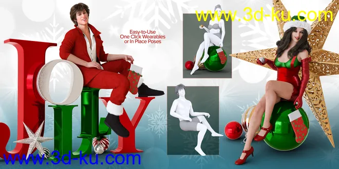 Christmas Props and Poses for Genesis 8 Male & Female模型的图片4