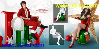 3D打印模型Christmas Props and Poses for Genesis 8 Male & Female的图片