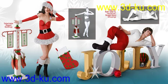 Christmas Props and Poses for Genesis 8 Male & Female模型的图片5