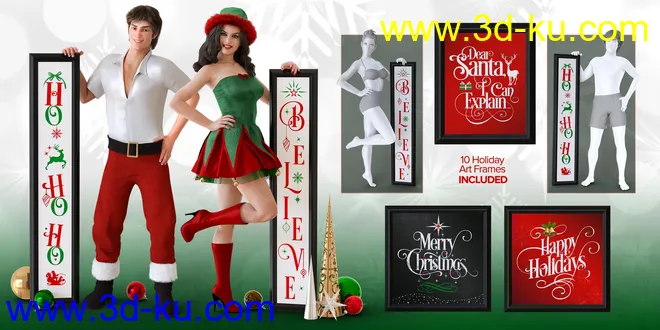 Christmas Props and Poses for Genesis 8 Male & Female模型的图片7