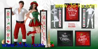 3D打印模型Christmas Props and Poses for Genesis 8 Male & Female的图片