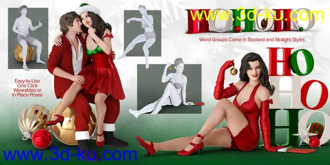 Christmas Props and Poses for Genesis 8 Male & Female模型的图片9