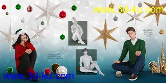 3D打印模型Christmas Props and Poses for Genesis 8 Male & Female的图片