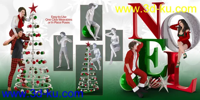 Christmas Props and Poses for Genesis 8 Male & Female模型的图片11