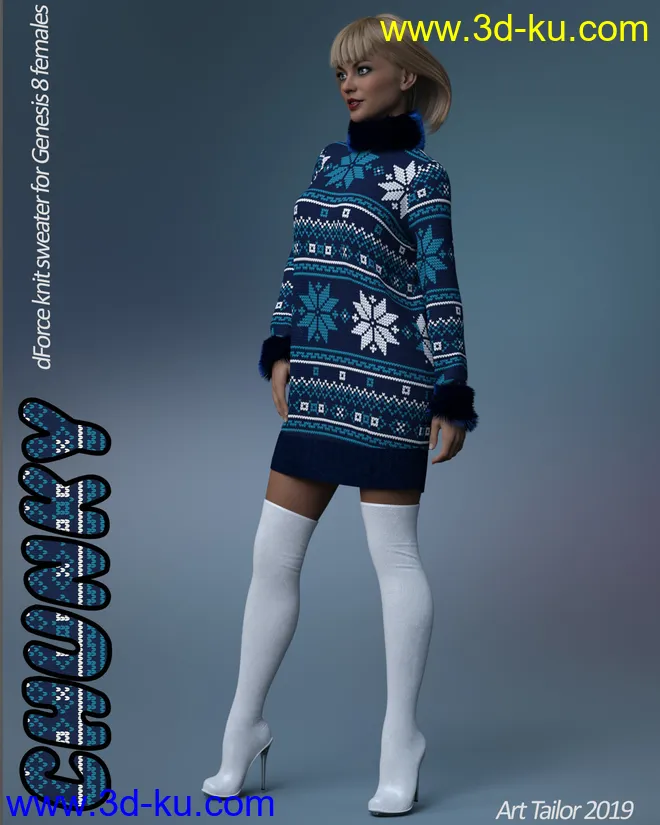 Chunky Sweater for the Genesis 8 Females模型的图片1