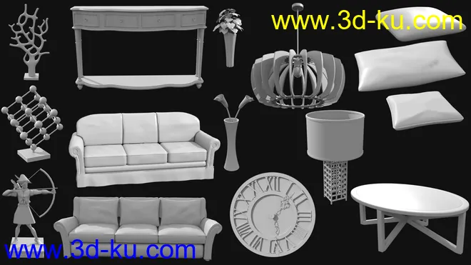 Classic Living Room模型的图片3