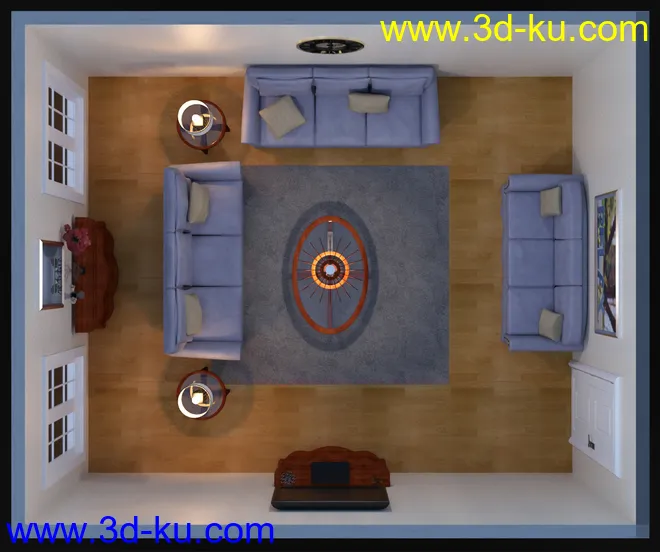 Classic Living Room模型的图片9