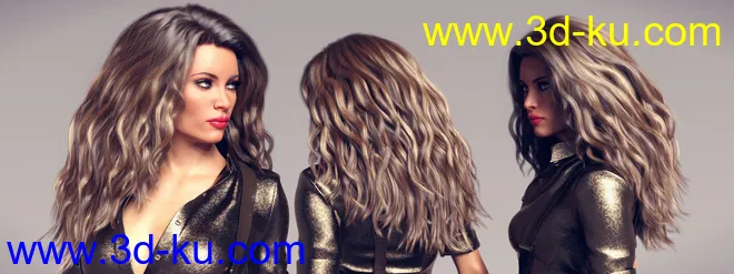 Classic Long Wavy Hair with dForce for Genesis 8 Female(s)模型的图片2