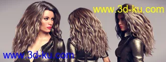 3D打印模型Classic Long Wavy Hair with dForce for Genesis 8 Female(s)的图片