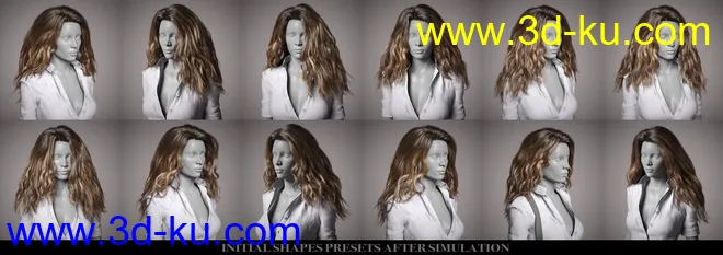 Classic Long Wavy Hair with dForce for Genesis 8 Female(s)模型的图片8