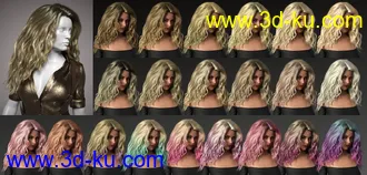 3D打印模型Classic Long Wavy Hair with dForce for Genesis 8 Female(s)的图片