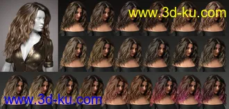 3D打印模型Classic Long Wavy Hair with dForce for Genesis 8 Female(s)的图片