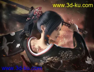 3D打印模型CO Reine and CO Reine Hair for Genesis 8 Female(s)的图片