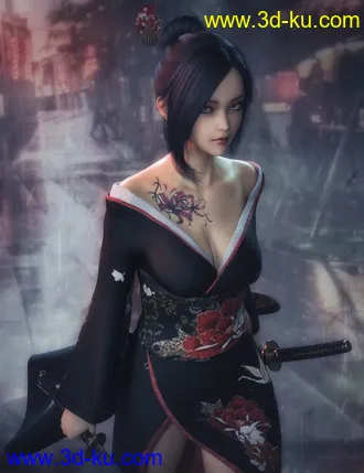 3D打印模型CO Reine and CO Reine Hair for Genesis 8 Female(s)的图片