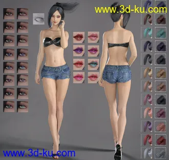 3D打印模型CO Reine and CO Reine Hair for Genesis 8 Female(s)的图片