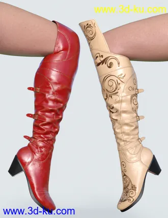 3D打印模型COG Jackboots for Genesis 8 Female的图片