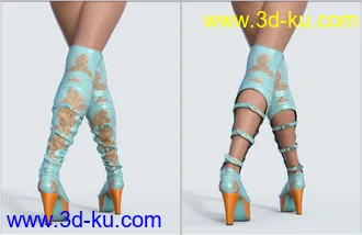 3D打印模型COG Jackboots for Genesis 8 Female的图片