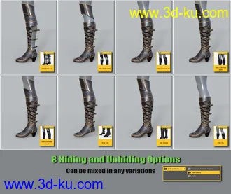3D打印模型COG Jackboots for Genesis 8 Female的图片
