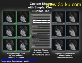 3D打印模型ColorWerks Extreme - Hair Texture Blending for Iray and dForce Hair的图片