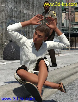 3D打印模型Cops and Criminal Poses for Genesis 3 and 8 Male的图片