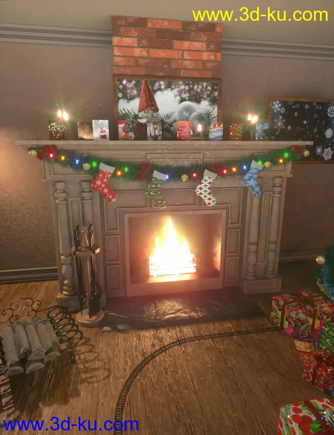 Cozy Christmas Living Room模型的图片4