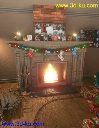3D打印模型Cozy Christmas Living Room的图片