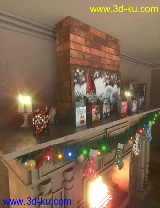 3D打印模型Cozy Christmas Living Room的图片