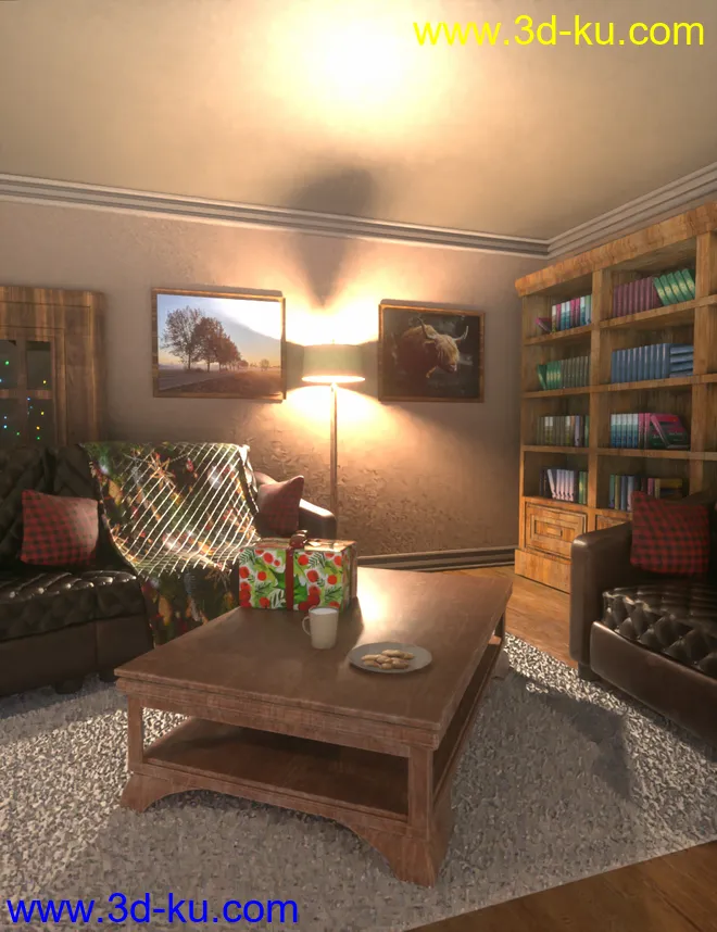 Cozy Christmas Living Room模型的图片6