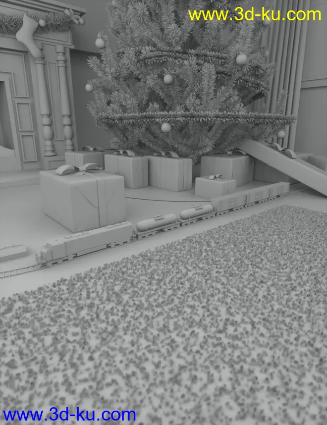 Cozy Christmas Living Room模型的图片8