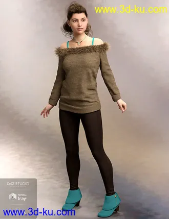 3D打印模型Cozy Sweater Outfit for Genesis 8 Female(s)的图片