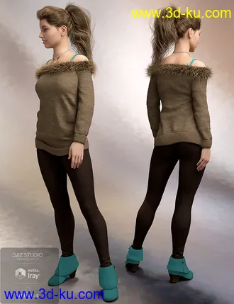 3D打印模型Cozy Sweater Outfit for Genesis 8 Female(s)的图片