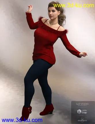 3D打印模型Cozy Sweater Outfit for Genesis 8 Female(s)的图片