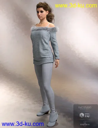 3D打印模型Cozy Sweater Outfit for Genesis 8 Female(s)的图片