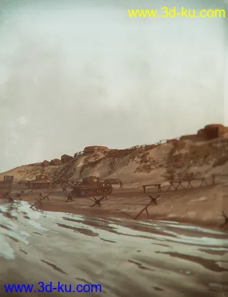 3D打印模型D-Day Landing Beach Diorama的图片