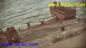 3D打印模型D-Day Landing Beach Diorama的图片