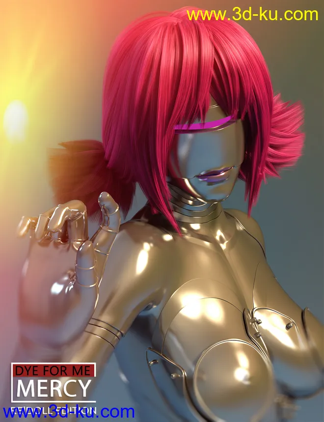 D4M Mercy Hair for Genesis 3 Female(s)模型的图片2