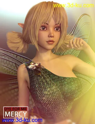 3D打印模型D4M Mercy Hair for Genesis 3 Female(s)的图片