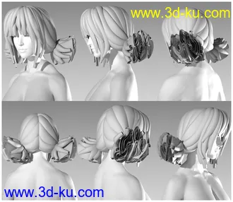 3D打印模型D4M Mercy Hair for Genesis 3 Female(s)的图片