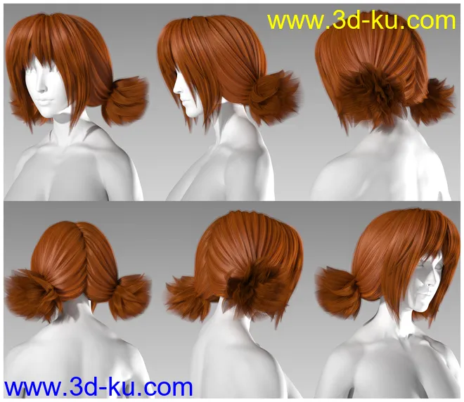 D4M Mercy Hair for Genesis 3 Female(s)模型的图片5