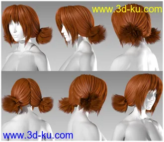 3D打印模型D4M Mercy Hair for Genesis 3 Female(s)的图片