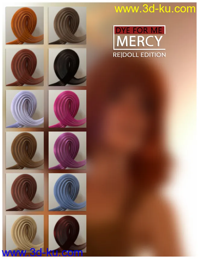 D4M Mercy Hair for Genesis 3 Female(s)模型的图片6