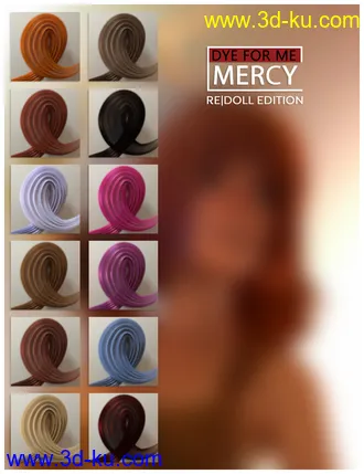 3D打印模型D4M Mercy Hair for Genesis 3 Female(s)的图片