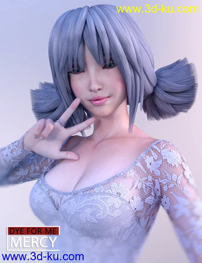 D4M Mercy Hair for Genesis 3 Female(s)模型的图片7