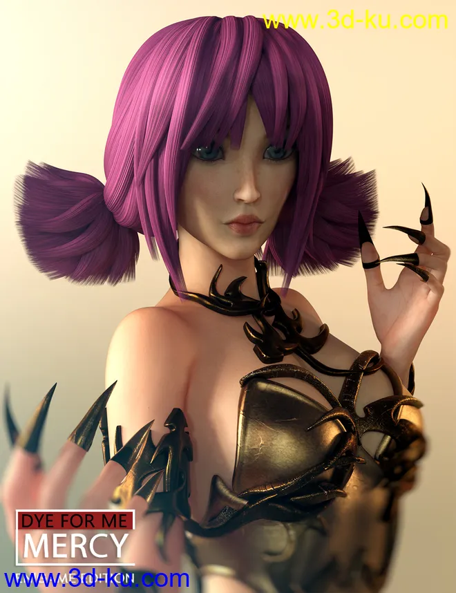 D4M Mercy Hair for Genesis 3 Female(s)模型的图片8