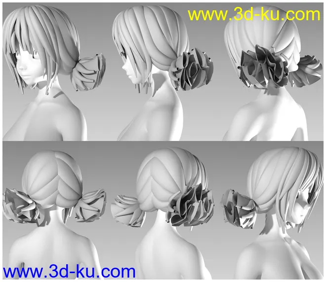 D4M Mercy Hair for Genesis 3 Female(s)模型的图片9