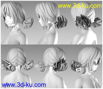 3D打印模型D4M Mercy Hair for Genesis 3 Female(s)的图片