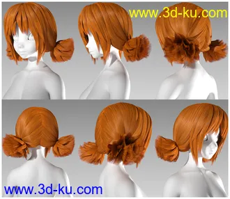 3D打印模型D4M Mercy Hair for Genesis 3 Female(s)的图片